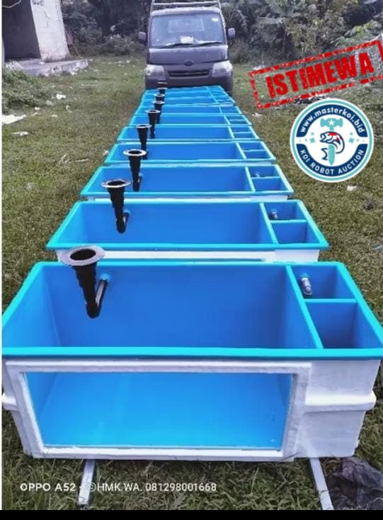 1 UNIT KOLAM FIBERGLASS KACA 1055540DENGAN KETERANGAN PANJANG SAMPAI FILTER CHAMBERKACAMUSHROM FILTER KANANWARNA BIRU DALAM PUTIH LUARONGKIR DAN PAKING WAJIB COD 105cm