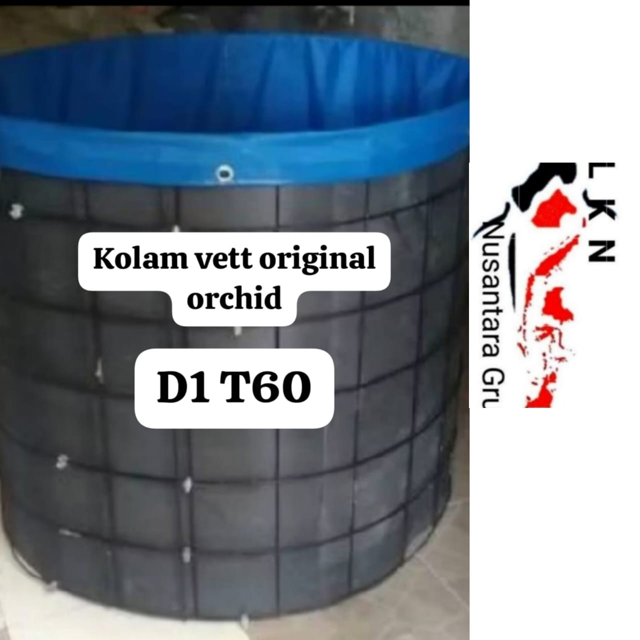 KOLAM VETTBUNDAR 1 UNIT FULL SETT RANGKA BESI ORIGINAL DR TOKO BAHAN PVC ORCHID DEAMETER 1 TINGGI 60cm ISTIMEWA 60cm