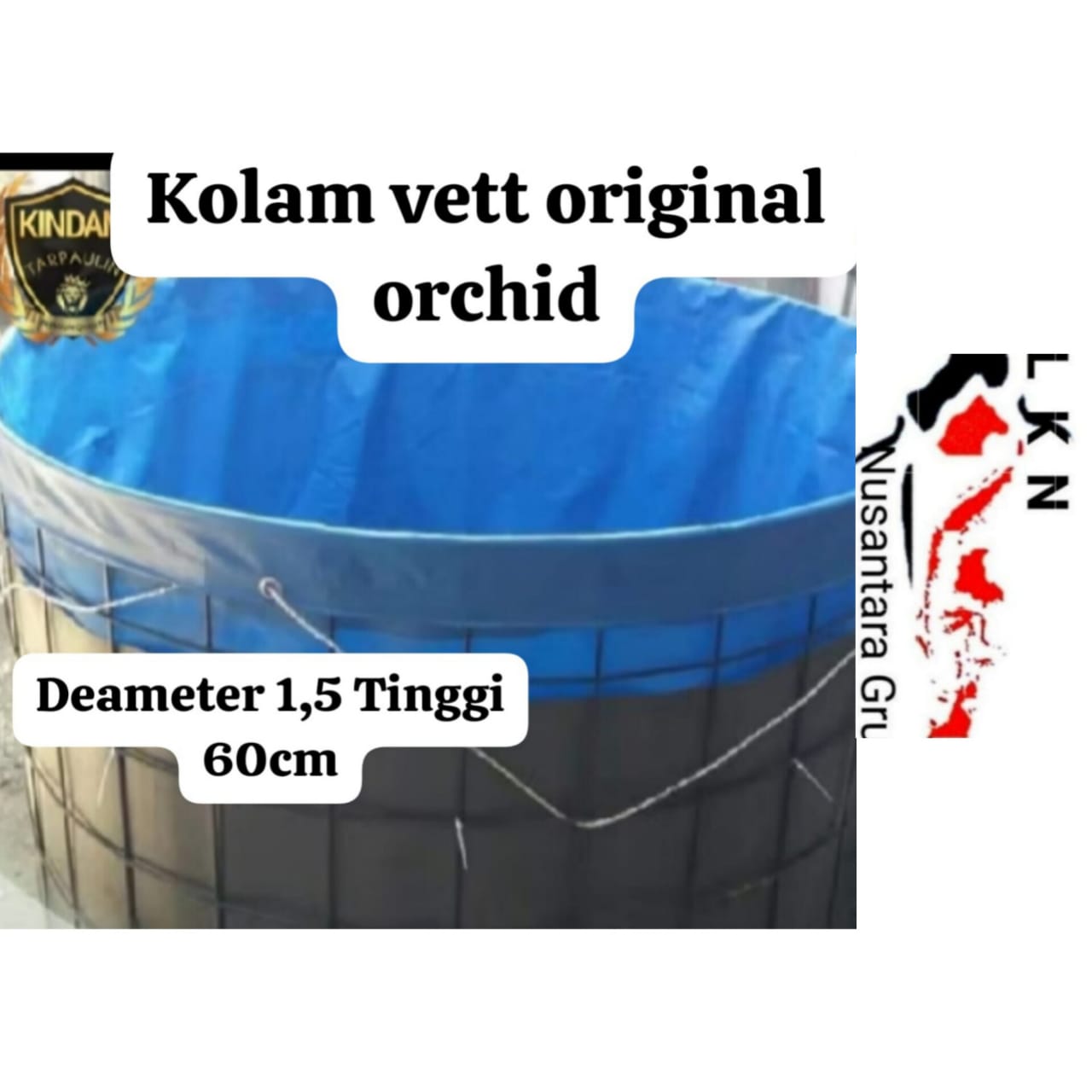 KOLAM VETTBUNDAR 1 UNIT FULL SETT RANGKA BESI ORIGINAL DR TOKO BAHAN PVC ORCHID DEAMETER 15 TINGGI 60cm ISTIMEWA 60cm
