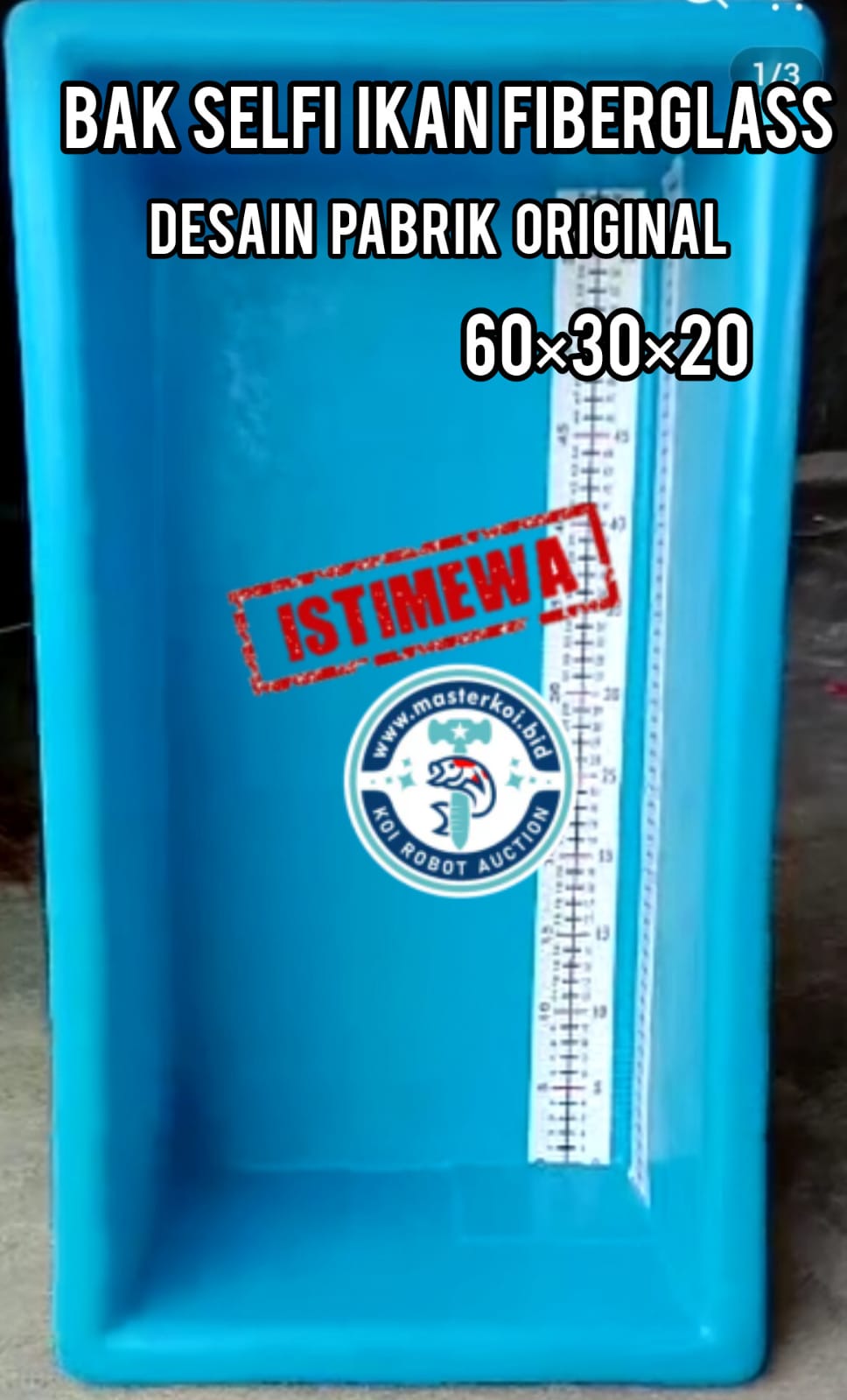 BAK UKUR ATAO BAK SELFI IKAN BAHAN FIBERGLASS DESAIN PABRIK YG SUDAH PROFESIONAL UKURAN 603020cm