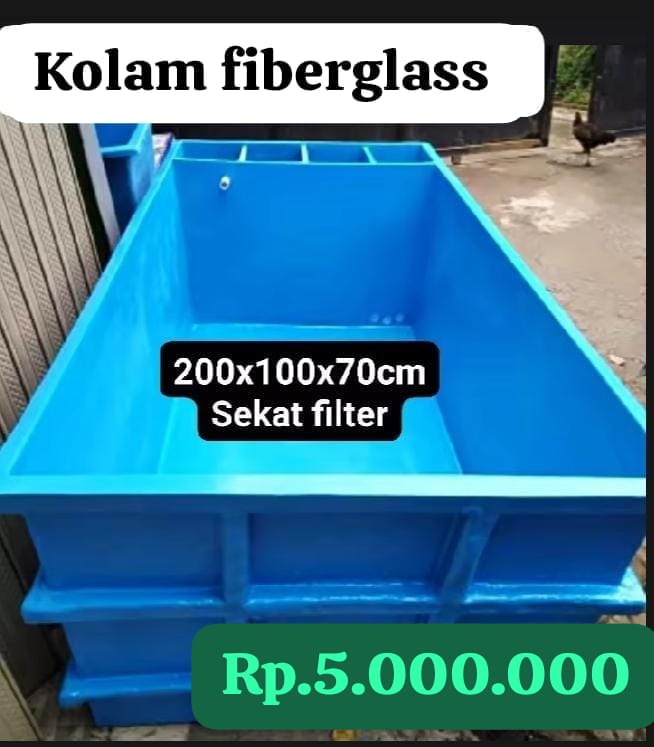 1UNIT KOLAM FIBERGLASS JUMBO ORIGINAL DESAIN DARI PABRIK UKURAN P200 L100 T70 ISTIMEWA 70cm