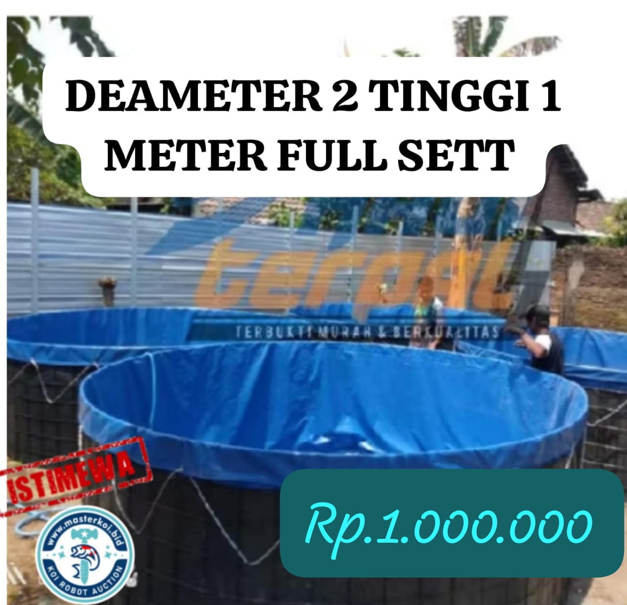 DESKRIPSI 1 UNIT KOLAM VETTBUNDAR D2T1KELENGKAPAN KOLAM FULLSET RANGKA BESI BAHAN TERPAL ORCHID SEMI KARET KUAT DAN TEBALWARNA 3 VARIAN BIRU HIJAUHITAMPEMBUANGAN TENGAH KOLAM VETT DESAIN DARI PABRIK ORIGINAL 2cm