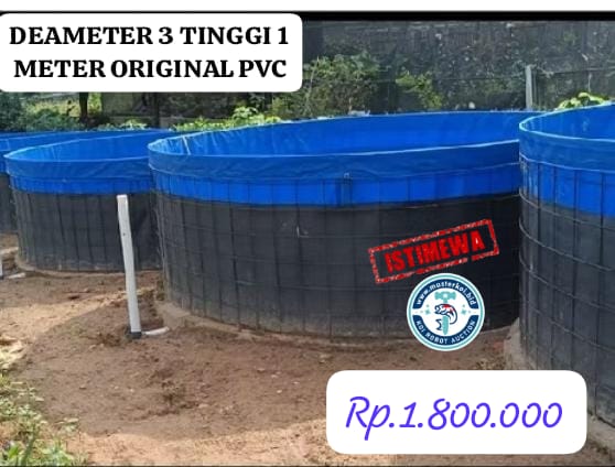 DESKRIPSI 1 UNIT KOLAM VETTBUNDAR JUMBO DEAMETER 3 TINGGI 1 METER KELENGKAPAN KOLAM FULLSET RANGKA BESI BAHAN TERPAL ORCHID SEMI KARET KUAT DAN TEBALWARNA 3 VARIAN BIRU HIJAUHITAMPEMBUANGAN TENGAH KOLAM VETT DESAIN DARI PABRIK ORIGINAL 3cm