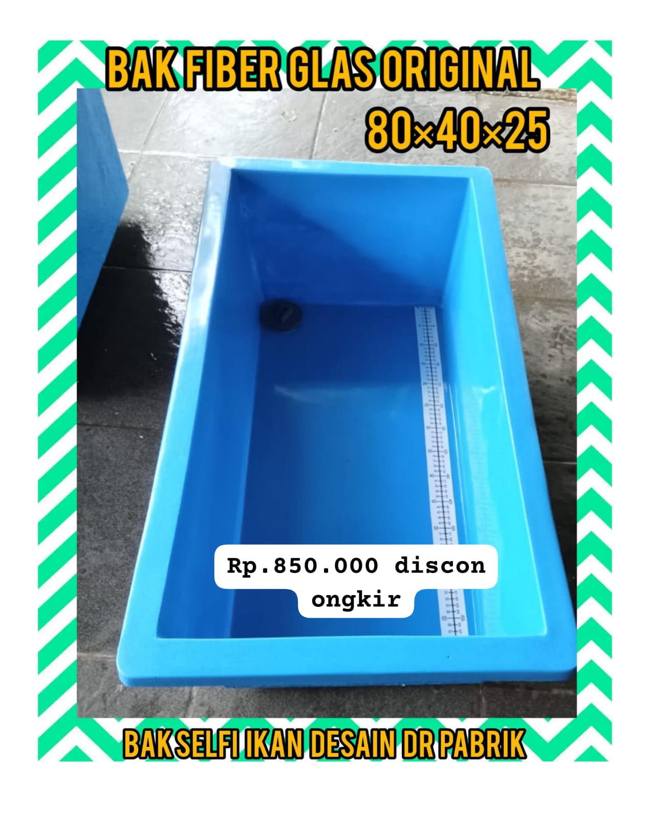 DESKRIPSI 1 UNIT BAK FIBBER GLAS SELFI IKAN ORIGINAL DESAIN PABRIK 804025 PEMBAYARAN WAJIB DI NO REKENING ADMIN TOKO KAMI 60cm