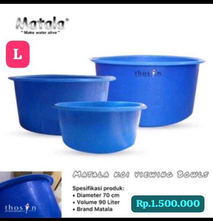 BAK MATALA KOI VIEWING BOWLS 90L D70cm TERBARU ORIGINAL DR PABRIK PEMBAYARAN WAJIB DI INVOICE ADMIN 70cm
