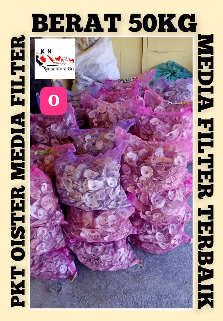 PKT 50KG MEDIA KERANG OISTERKEMASAN JARING TERBAIK DI KELASNYA KOLAM KOI PEMBAYARAN WAJIB DI INVOICE ADMIN 5cm