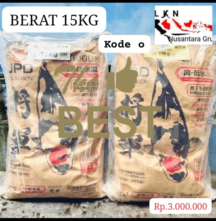 JPD SHOGUN PAKAN KOI IMPORT JAPAN BERAT 1 KARUNG 15KG ISTIMEWA TERBAIK DI KELASNYA PEMBAYARAN WAJIB DI INVOICE ADMIN 50cm