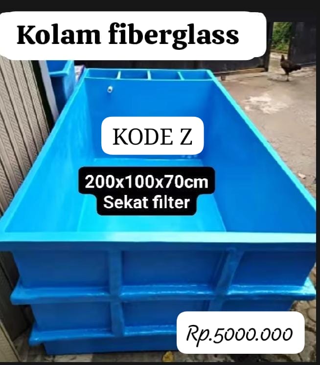 1UNIT KOLAM FIBERGLASS JUMBO ORIGINAL DESAIN DARI PABRIK UKURAN P200 L100 T70 ISTIMEWA 70cm
