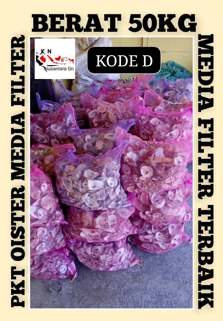 PKT 50KG MEDIA KERANG OISTERKEMASAN FUNGSI UNTUK MENJERNIHKAN AIR KOLAM KOI SEBAGAI MEDIA AKTIF UNTUK MENGHAMBAT TUMBUHNYA BAKTERI DAN UNTUK PEMBAYARAN WAJIB DI INVOICE ADMIN 5cm