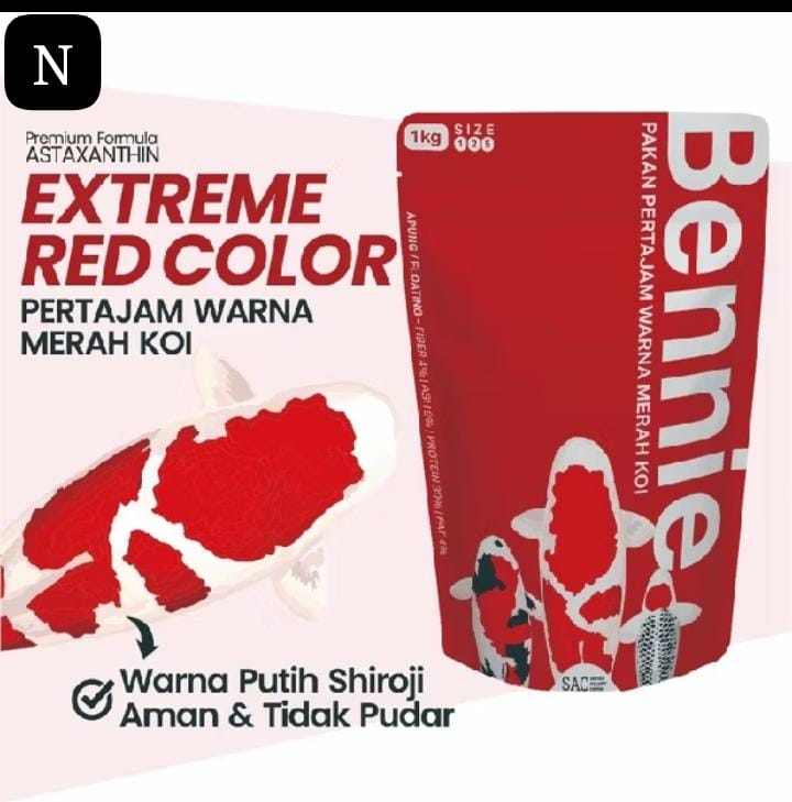 EXTREME RED COLOR 1KG PAKAN KOI KHUSUS UNTUK MENGELUARKAN WARNA IKAN ANDA PRODUK TERBARU ORIGINAL PEMBAYARAN WAJIB DI NO REKENING INVOICE ADMIN TOKO 5cm