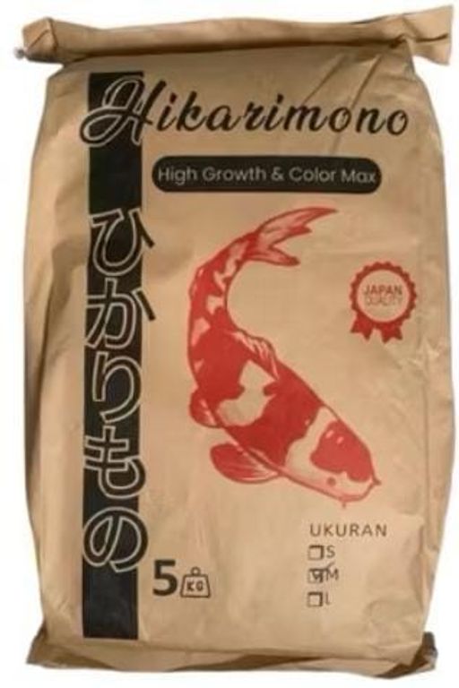 PAKAN KOI MADE IN JAPAN HIKARIMONO SPESIAL EDITION BERAT 5KG SIZE S M L LOKASI DI MEDAN INFO PENGIRIMAN WAJIB MENGIKUTI EKSPEDISI TOKO KAMIPEMBAYARAN WAJIB DI INVOICES REKENING TOKO KAMI 5cm