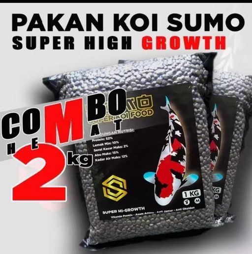 PAKAN KOI PRETEIN TINGGI SUMO SUPER HIGH GROWHT BERAT 2KG ONGKIR WAJIB MENGIKUTI EKSPEDISI TOKO KAMI DAN PEMBAYARAN WAJIB DI REKENING TOKO KAMI 2cm