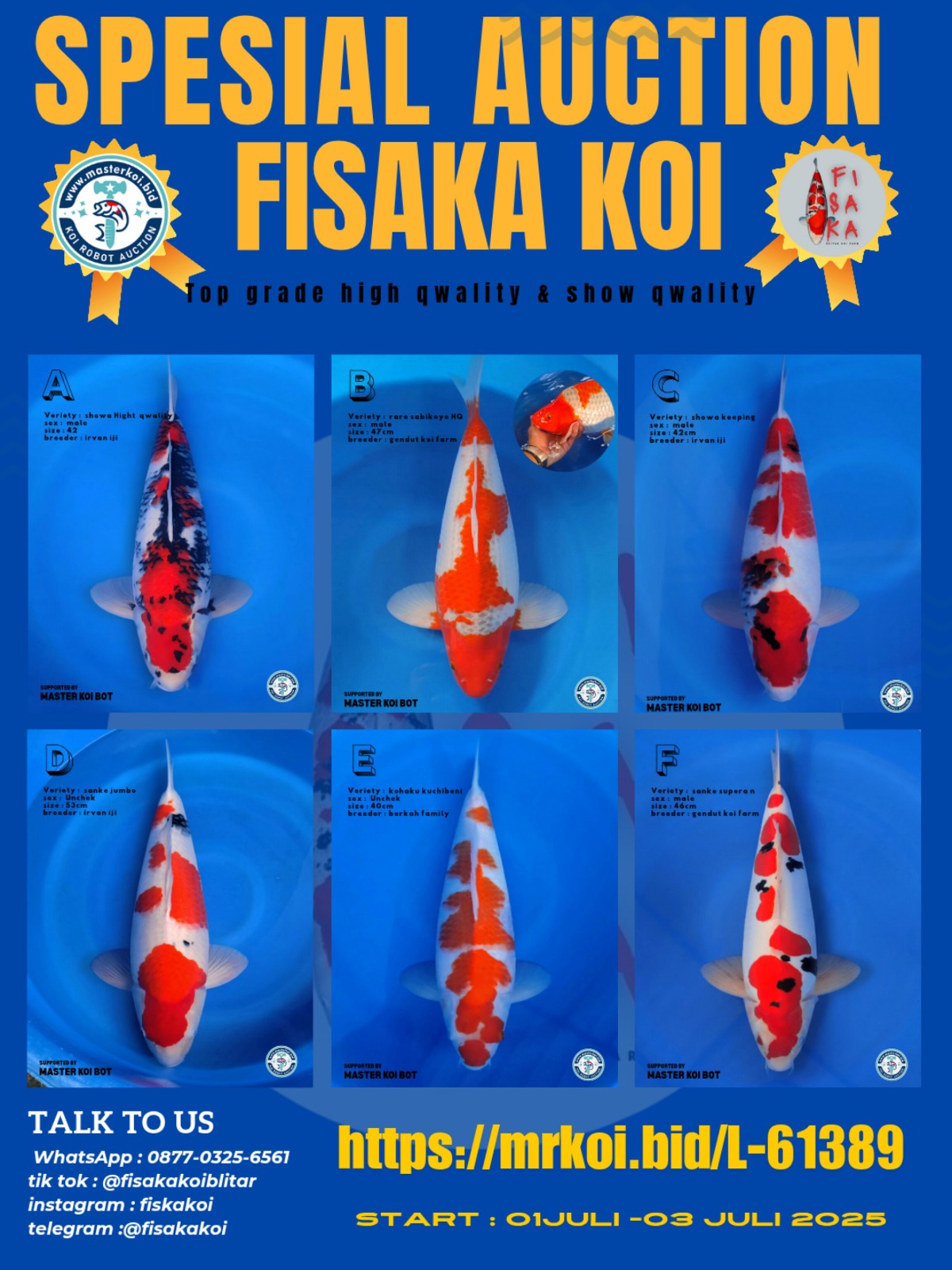 Lelang Koi Online, Jual Beli Ikan Koi, Pasar Koi Terbaik, Agen Lelang Koi, Penawaran Koi Berkualitas, Harga Jual Koi, Lelang Ikan Koi Import, Beli Koi Online, Jual Koi Murah, Koi Showroom, Penjual Koi Terpercaya, Lelang Koi Jakarta, Jual Koi Lokal, Koi Kualitas Unggul, Harga Terbaik Koi, Jual Koi Indukan, Lelang Ikan Hias Koi, Pasar Koi Indonesia, Beli Koi Berkualitas Tinggi, Koi Farm Terbesar, Jual Beli Koi Impor, Lelang Ikan Koi Kualitas Premium, Daftar Harga Koi Terbaru, Pusat Jual Beli Koi, Info Lelang Koi Hari Ini.