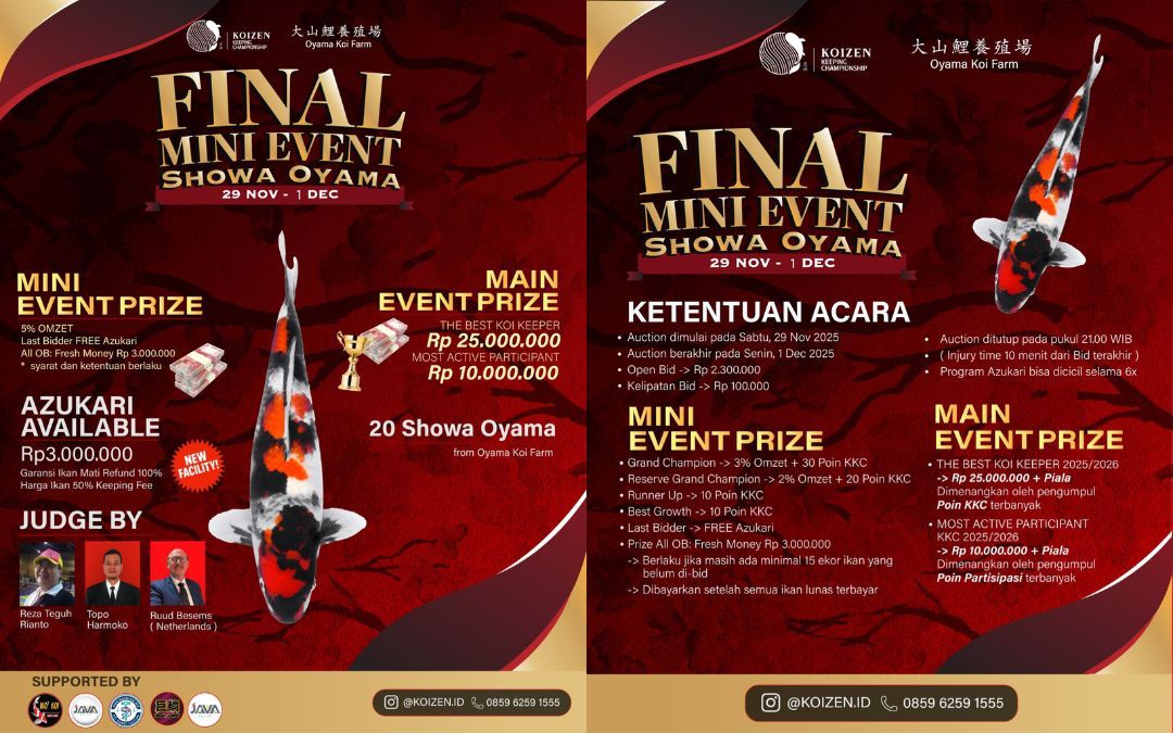 Lelang Koi Online, Jual Beli Ikan Koi, Pasar Koi Terbaik, Agen Lelang Koi, Penawaran Koi Berkualitas, Harga Jual Koi, Lelang Ikan Koi Import, Beli Koi Online, Jual Koi Murah, Koi Showroom, Penjual Koi Terpercaya, Lelang Koi Jakarta, Jual Koi Lokal, Koi Kualitas Unggul, Harga Terbaik Koi, Jual Koi Indukan, Lelang Ikan Hias Koi, Pasar Koi Indonesia, Beli Koi Berkualitas Tinggi, Koi Farm Terbesar, Jual Beli Koi Impor, Lelang Ikan Koi Kualitas Premium, Daftar Harga Koi Terbaru, Pusat Jual Beli Koi, Info Lelang Koi Hari Ini.