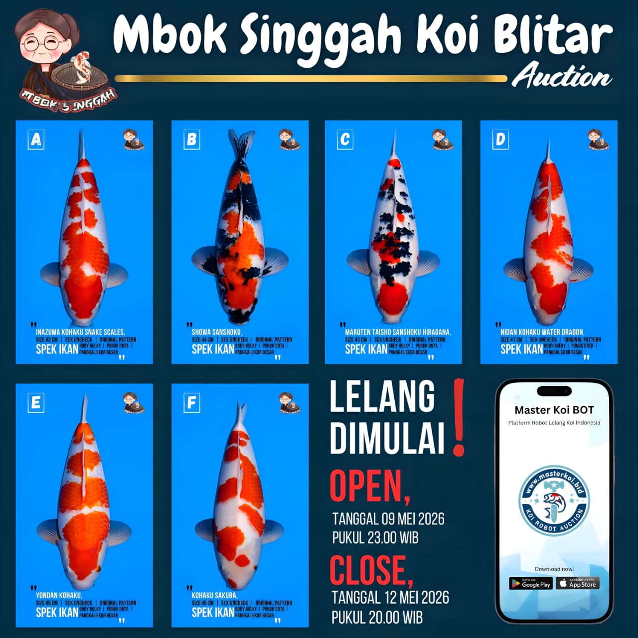 Lelang Koi Online, Jual Beli Ikan Koi, Pasar Koi Terbaik, Agen Lelang Koi, Penawaran Koi Berkualitas, Harga Jual Koi, Lelang Ikan Koi Import, Beli Koi Online, Jual Koi Murah, Koi Showroom, Penjual Koi Terpercaya, Lelang Koi Jakarta, Jual Koi Lokal, Koi Kualitas Unggul, Harga Terbaik Koi, Jual Koi Indukan, Lelang Ikan Hias Koi, Pasar Koi Indonesia, Beli Koi Berkualitas Tinggi, Koi Farm Terbesar, Jual Beli Koi Impor, Lelang Ikan Koi Kualitas Premium, Daftar Harga Koi Terbaru, Pusat Jual Beli Koi, Info Lelang Koi Hari Ini.