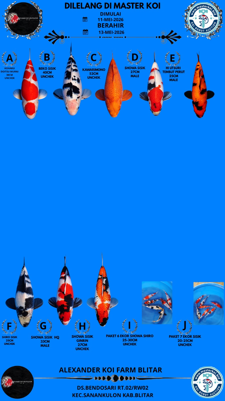 Lelang Koi Online, Jual Beli Ikan Koi, Pasar Koi Terbaik, Agen Lelang Koi, Penawaran Koi Berkualitas, Harga Jual Koi, Lelang Ikan Koi Import, Beli Koi Online, Jual Koi Murah, Koi Showroom, Penjual Koi Terpercaya, Lelang Koi Jakarta, Jual Koi Lokal, Koi Kualitas Unggul, Harga Terbaik Koi, Jual Koi Indukan, Lelang Ikan Hias Koi, Pasar Koi Indonesia, Beli Koi Berkualitas Tinggi, Koi Farm Terbesar, Jual Beli Koi Impor, Lelang Ikan Koi Kualitas Premium, Daftar Harga Koi Terbaru, Pusat Jual Beli Koi, Info Lelang Koi Hari Ini.