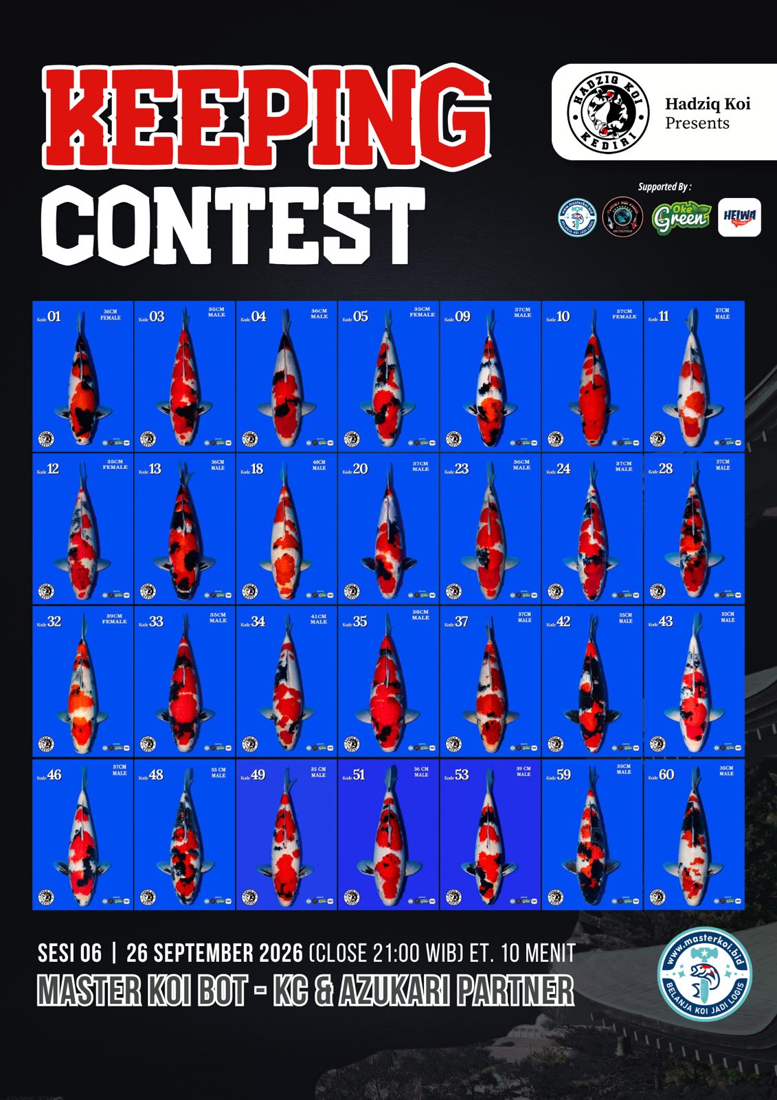 Master Koi - Lelang Ke-#059 Hadziq Koi Center Kediri [Keeping Contest]